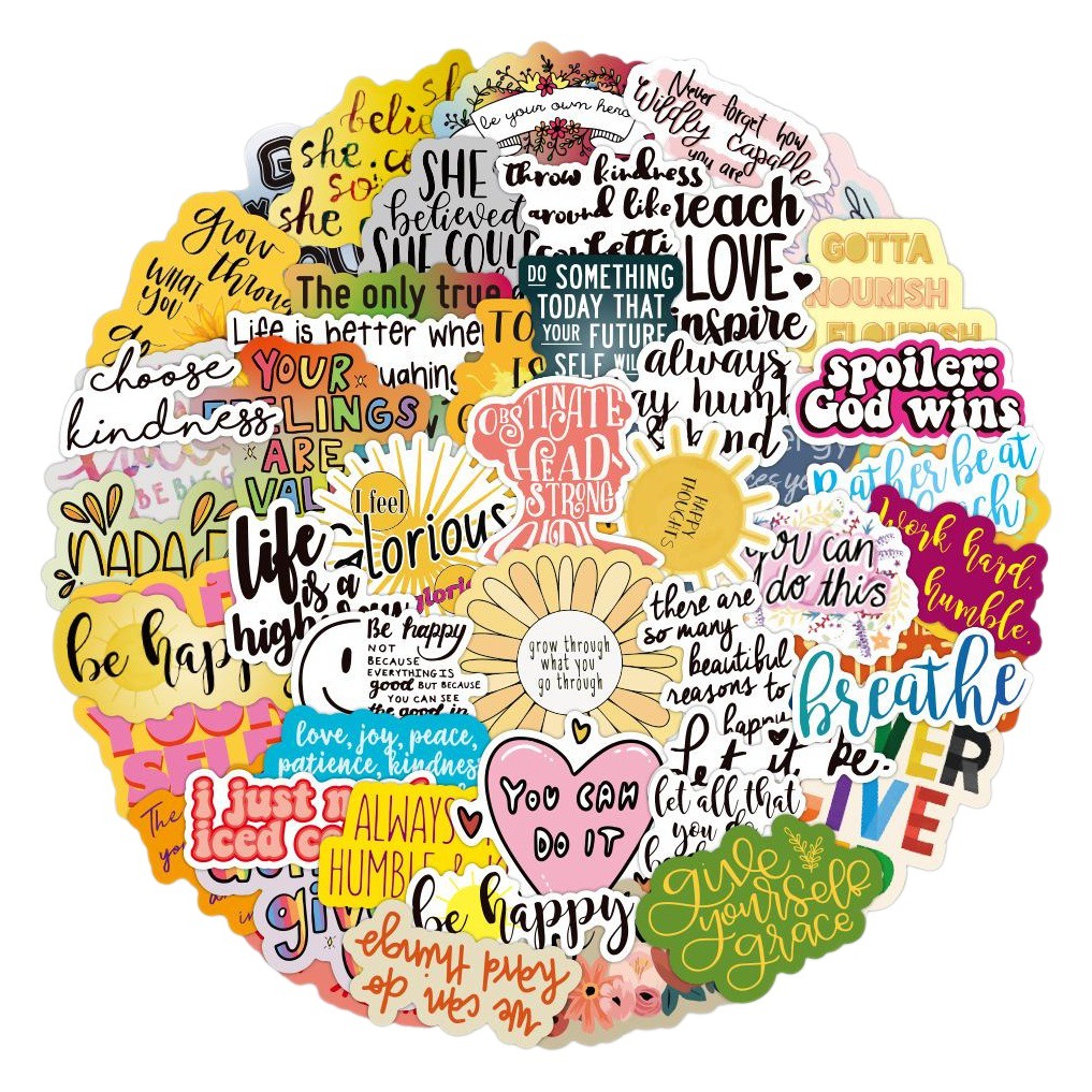 100 nuevo color inspiracional clásico graffiti pegatinas taza de agua equipaje guitarra pegatinas de coche al por mayor