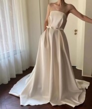 缎面轻婚纱2023新款白色系气质礼服显瘦新娘结婚森系旅拍出门纱夏