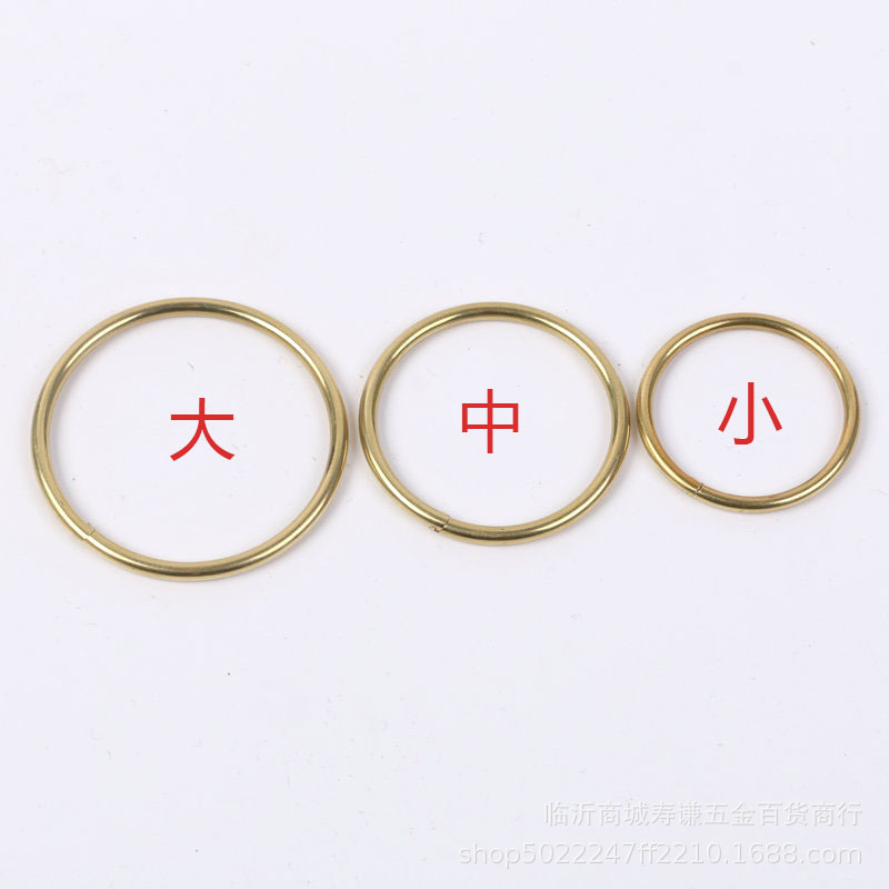 手工黄铜铜圈黄铜钥匙扣开口环防盗钥匙环铜制32mm40mm45不锈钢圈