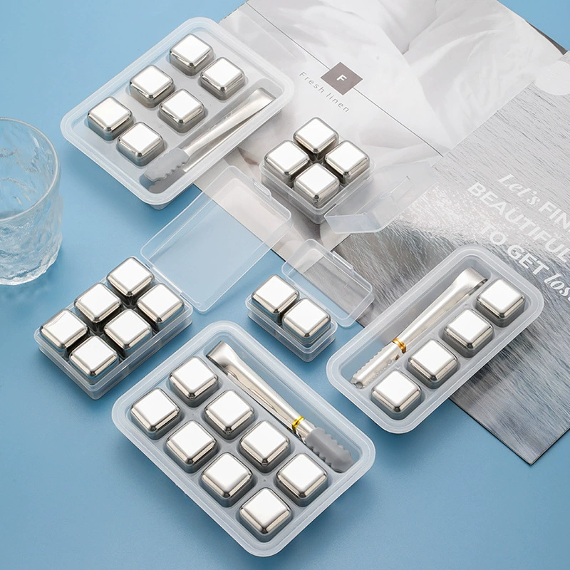 Металлические кубики льда из нержавеющей стали 304, камни для виски, быстрозамораживающиеся ледяные капсулы, креативные ледяные шарики