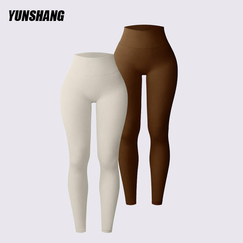 Thread High-Waist Yoga Pants Women Long Pants Hip-Lifting Tight Stretch Running Fitness Pants Yoga Leggings