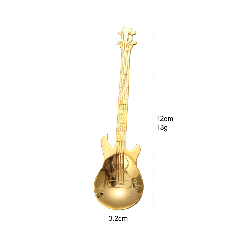 304ステンレスギタースプーンコーヒー攪拌スプーンギタースタイルフレッシュデザートスプーンプレゼント卸売り|undefined