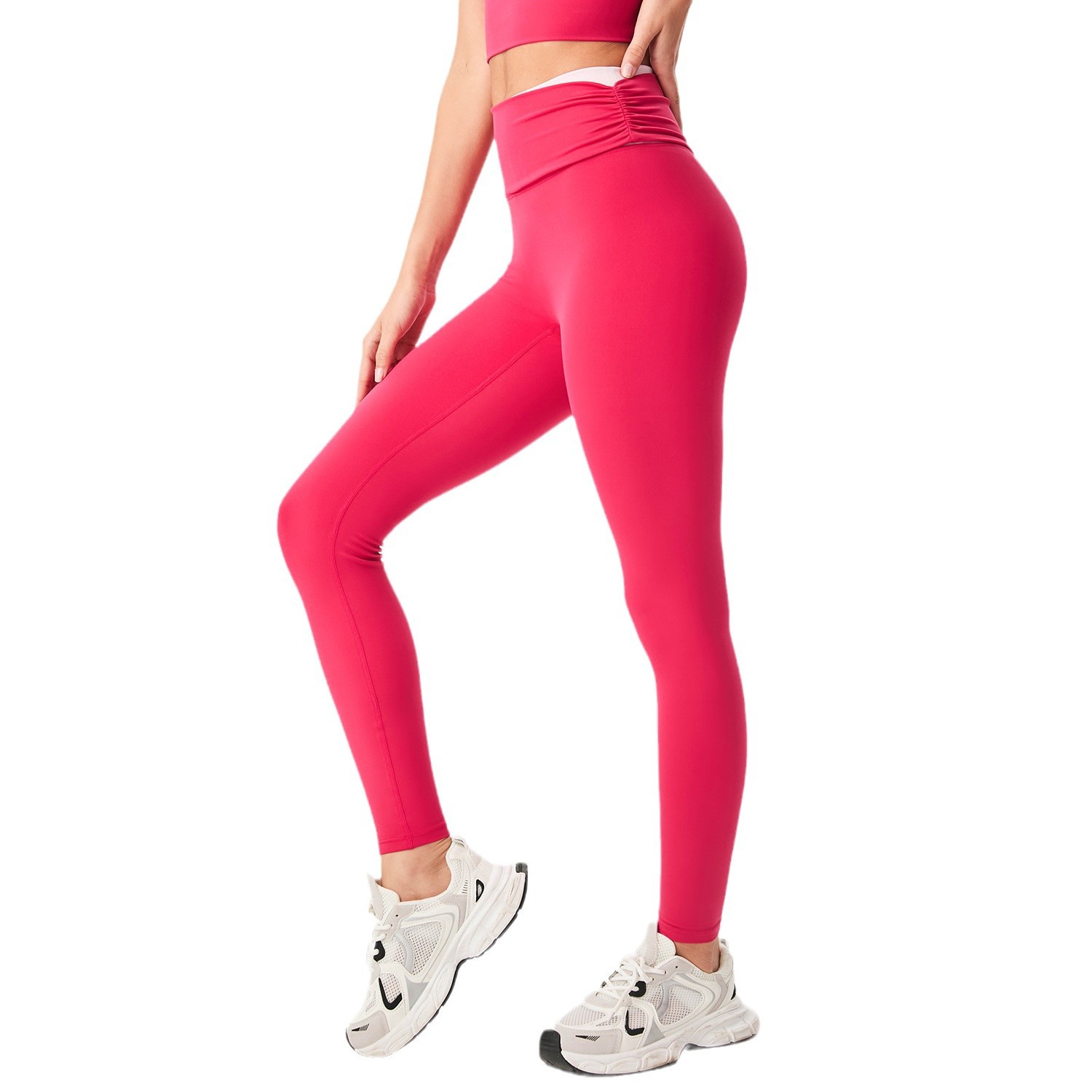 Europa y los Estados Unidos ajustado cintura alta desnudo sensación de pantalón de calzado de mujer color de elevación de cadera abdominal de ejercicio de calzado