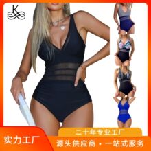 2026新款跨境欧美爆款紧身连体泳衣女高级感时尚性感多色显瘦泳衣
