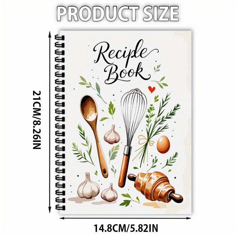 A5亚马逊新品螺旋食谱笔记本手工膳食日记本厨房烹饪收藏本线圈|undefined