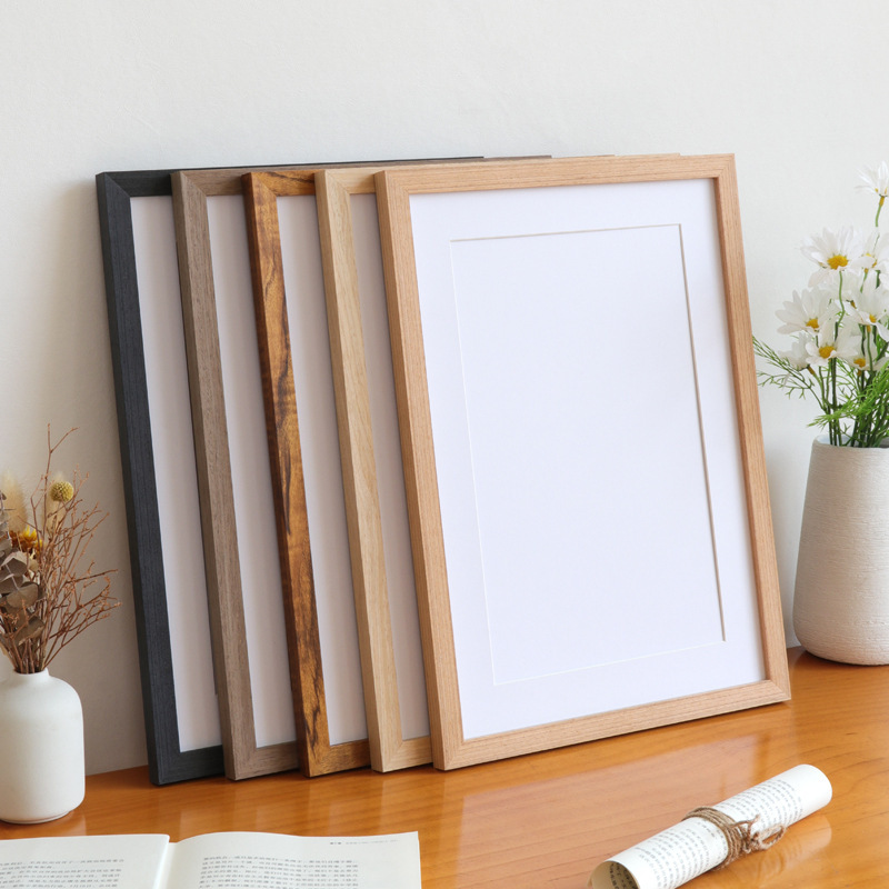 Solid Wood Blank Calligraphy Frame Photo Frame Mounted diy Handwriting Brush Calligraphy Hanging Wall a3a4 Frame 8 Open 4 Open