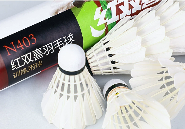 Двойной счастье Badminton 402 Место проведения Тренировка Соревнование Стабильность 401 Пробковая головка 6-12 шт перья
