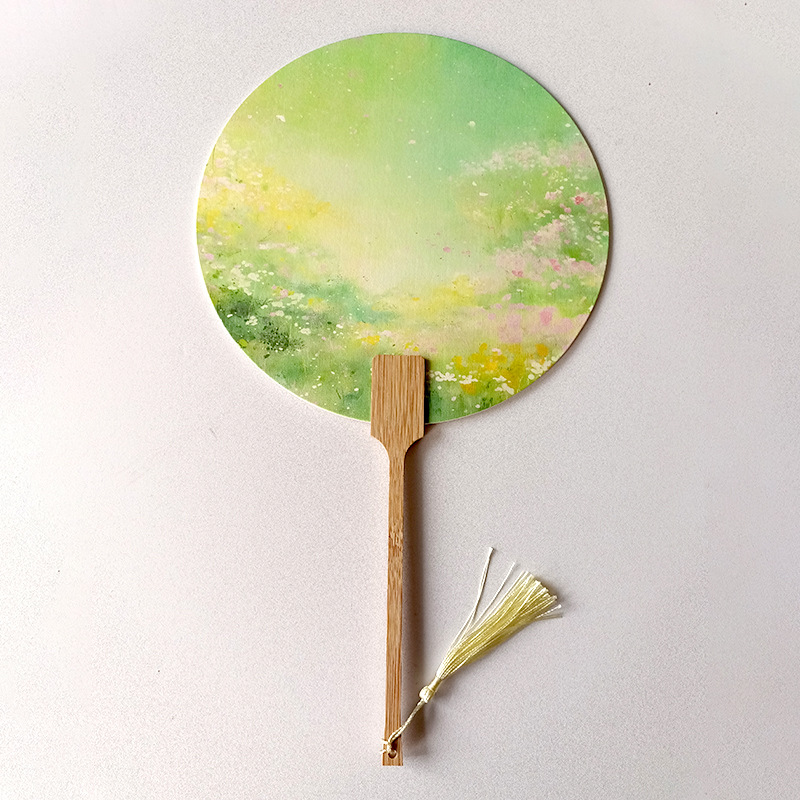 Nuevo abanico de grupo en blanco al por mayor para puestos escénicos, abanico de pintura, abanico de pintura pintada a mano de bricolaje, abanico de grupo de papel de arroz de caligrafía de estilo chino