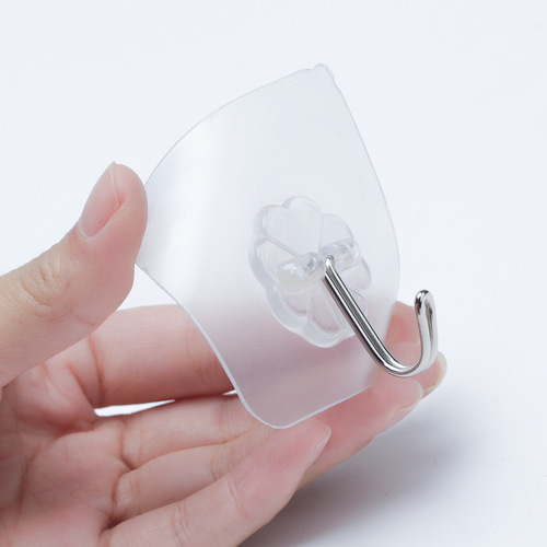 Transparent hooks, no punching, sticky hooks for floor stalls, wholesale strong traceless hooks, plastic creative bathroom and kitchen hooks