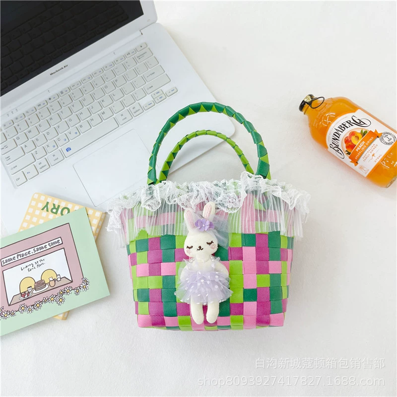 Storage system, small basket, woven small bag, handheld beach shoulder bag