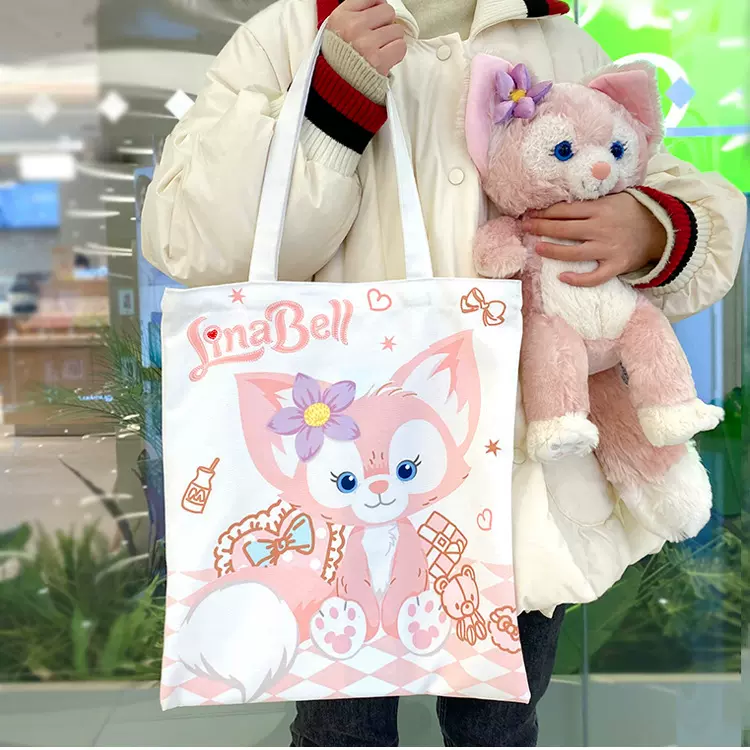 玲娜贝儿韩系休闲ins文艺小众女包大容量通勤包托特包质感帆布包