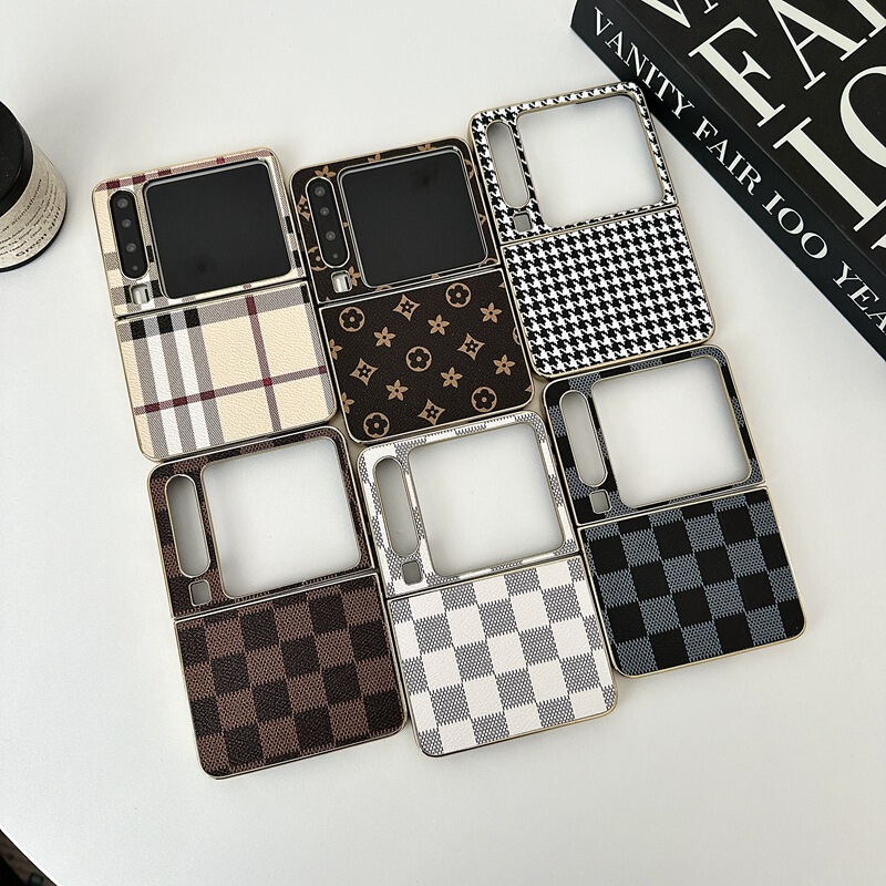 Vivoxflip Business Electroplated Leather Texture Checkerboard Suitable for Huawei Purax Mobile Phone Case Anti-Fall Houndstooth Trendy Women