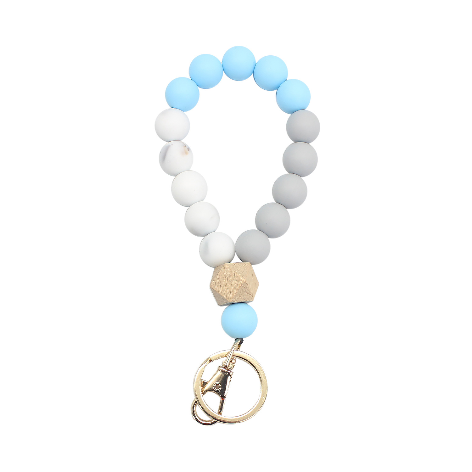 Nueva pulsera de silicona transfronteriza accesorios llavero redondo pulsera de silicona pulsera colgante de estilo europeo y americano