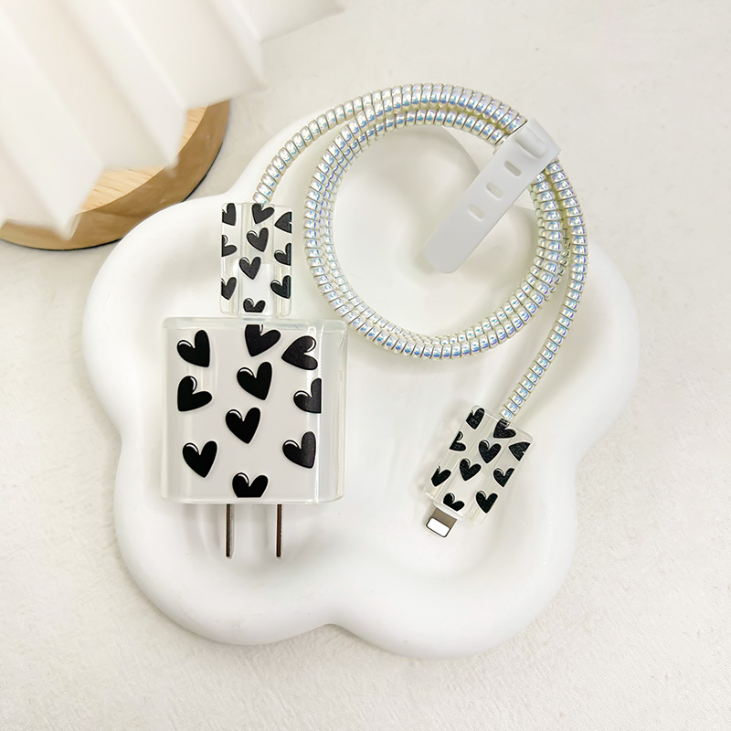 Funda protectora transparente para cargador Apple de 20/18W, protector de cabezal de carga, protector de cable para cable de datos 16/15, vida útil.