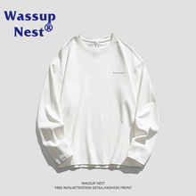 WASSUP NEST美式重磅短长袖T恤男宽松男士春季新款情侣上衣服男款