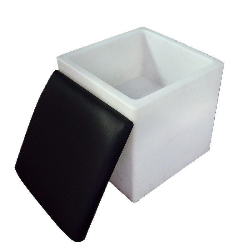 Cubo luminoso LED transfronterizo con taburete de bar creativo colorido con taburete de rotación PE taburete cuadrado image 6