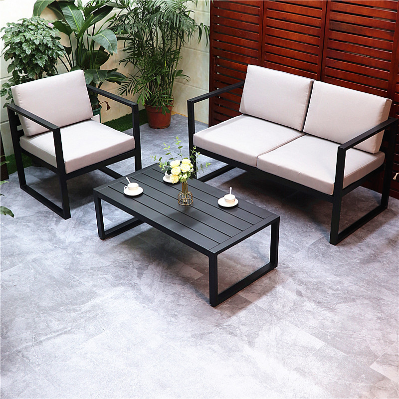 Mesas y sillas al aire libre combinación jardín patio comunitario oficina de ventas jardín paisaje metal hierro arte ocio mesa redonda silla image 4