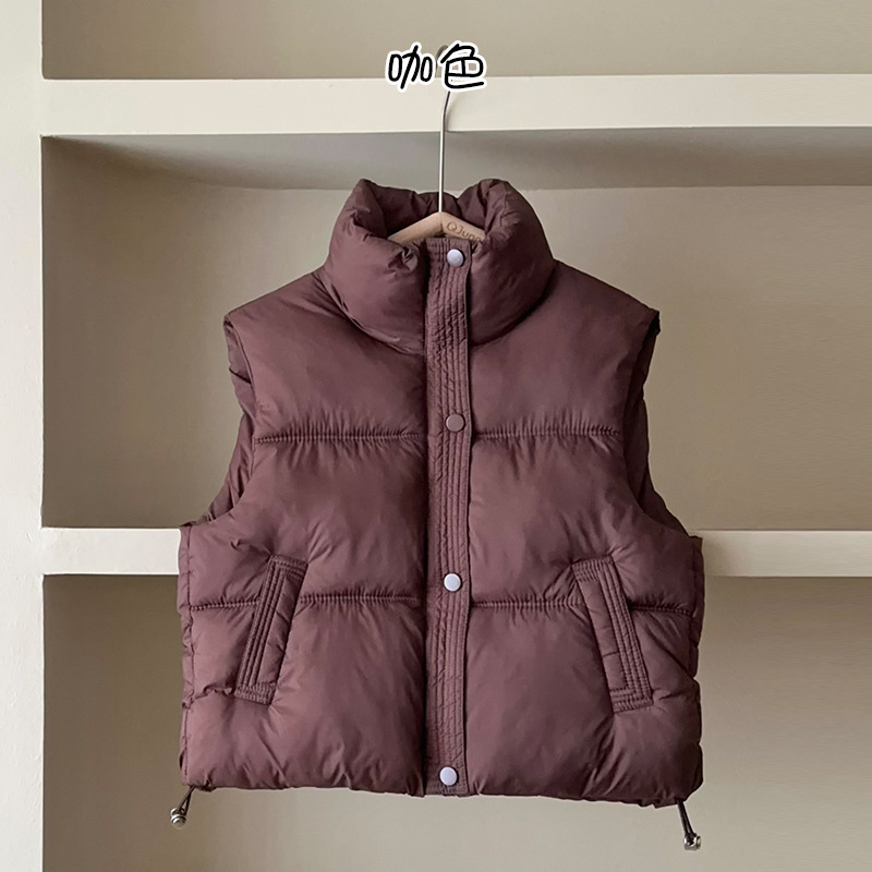 2025秋冬新款男女儿童羽绒棉服马甲背心百搭中大童棉衣棉服保暖|undefined