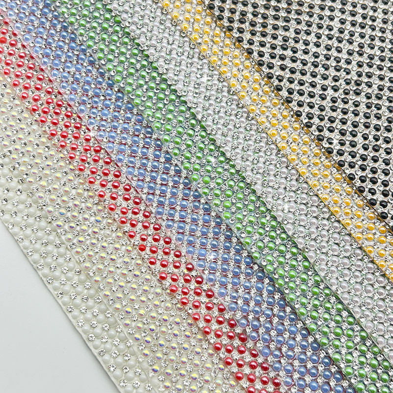 Pegatinas de diamantes de imitación de perlas, pegatinas de cerámica de color mágico, accesorios de joyería de diamantes, accesorios de ropa de diamantes en caliente, pegatinas de diamantes, piezas de diamantes decoradas a mano