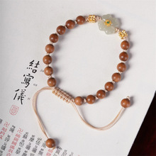 印度老山檀香四叶草手链佛珠木质手链老山檀手串国风精品手串批发