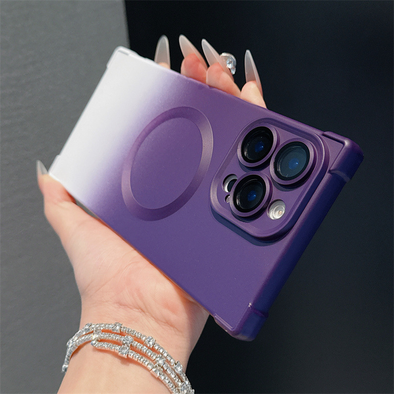 Gradient Square Magnetic Suction Suitable for Apple 17Promax Mobile Phone Case All-Inclusive 17Pro Anti-Fall 17 Protective Cover 16Pro Gradient Square Magnetic Suction Suitable for Apple 17Promax Mobile Phone Case All-Inclusive 17Pro Anti-Fall 17 Protective Cover 16Pro