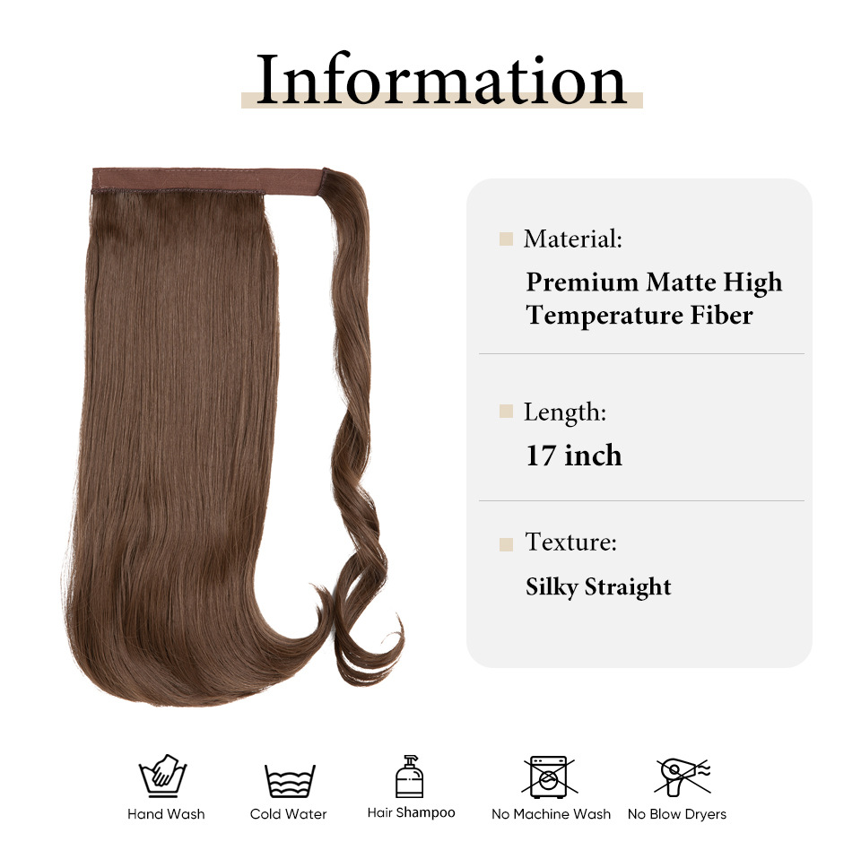 Peluca de seda de alta temperatura transfronteriza con clip, cabello largo, cola de caballo, bobinado femenino, micro rizo natural, fibra química, fabricante de cola de caballo, comercio exterior_voghion.com