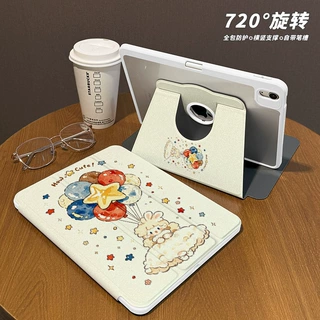 韩系10.2平板保护壳带笔槽三折Air3ipad保护套露标旋转平板保护套