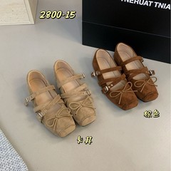 内增高法式芭蕾舞鞋单鞋女2025新款复古蝴蝶结交叉带玛丽珍鞋潮