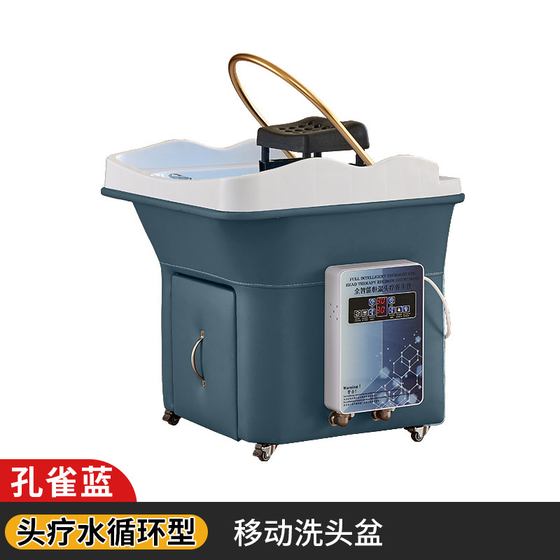 (pavo azul) terapia de cabeza móvil - medio círculo dorado