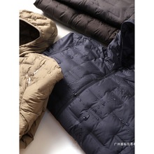 外贸公司单！90鸭绒无缝压胶锁绒秋冬男士轻量薄款连帽羽绒服外套