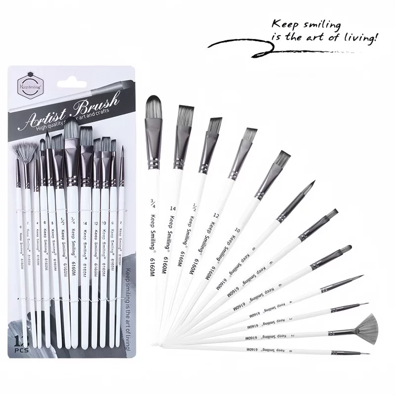 Acrylic, set, watercolour for elementary school students, art crayons, pigment brush, (Cross-border trading), 12 pieces, wholesale