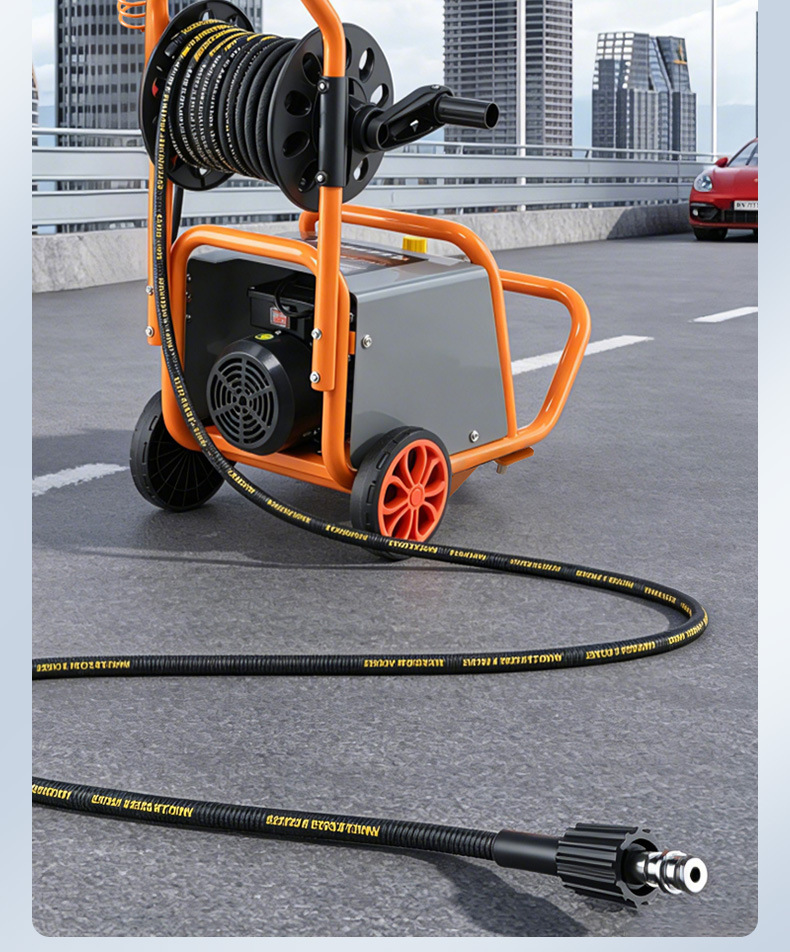 Car wash machine, car wash water pump, household 220V high-power car brush and floor cleaning water gun, commercial trolley-type high-pressure washer
