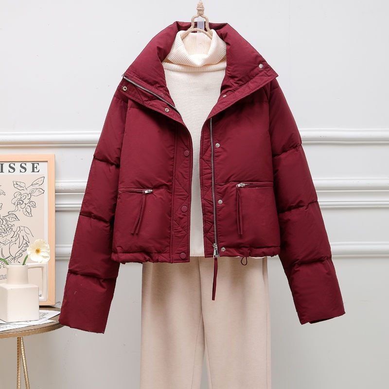 冬季新款羽绒服女立领韩版短款时尚宽松面包服小个子加厚外套