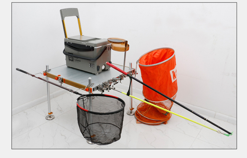 020香槟电泳铝合金镂空大钓台不锈钢小钓鱼台子渔具钓椅平台.