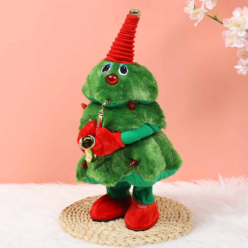 Juguetes eléctricos de peluche árbol de Navidad cantará y bailará regalos de Navidad juguetes eléctricos transfronterizos