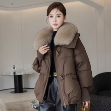 2025冬季新款羽绒棉服女短款韩版宽松棉衣女超大毛领加厚跨境棉袄
