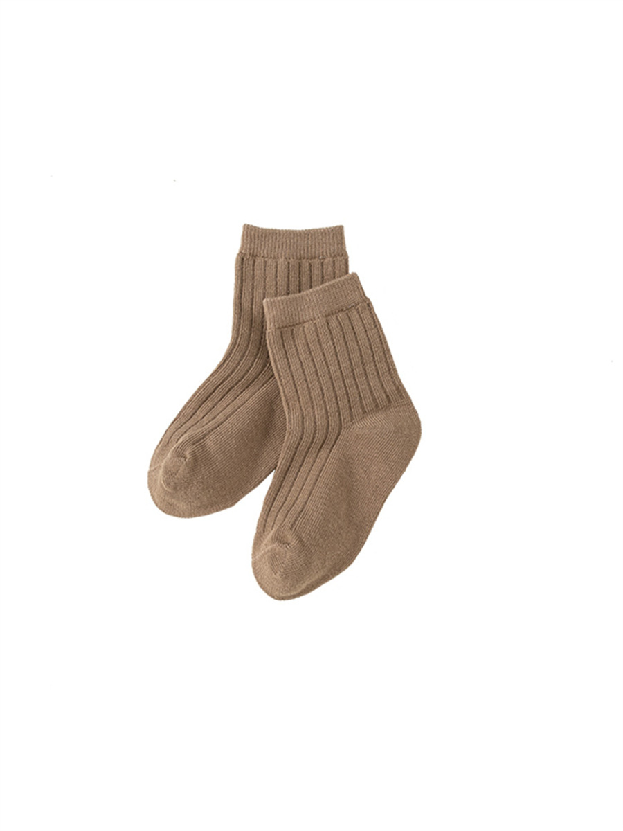Calcetines unisex para niños Youbao, de primavera y otoño, informales, de color sólido, para niñas, calcetines retro de punto hasta la pantorrilla para niños