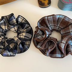 复古经典多层格子发圈发绳韩系少女布艺大肠圈复古头绳发饰
