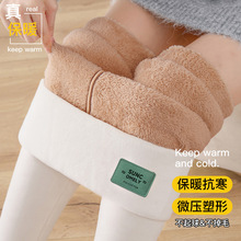 大码新款打底裤羊羔绒女外穿高腰秋冬季加绒加厚东北特厚一体螺纹