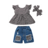 Jacket, bra top, patch, denim skirt, set, children's clothing, new collection, 2021 collection