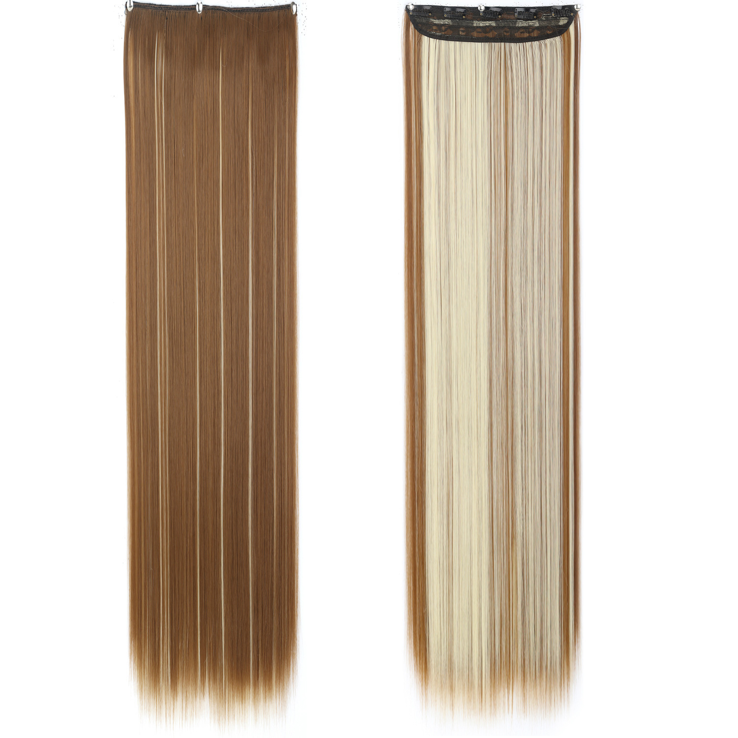 80CM una pieza de peluca de cinco tarjetas de cabello recto super largo no es fácil de atar nudos de cabello recto extensión de estilo de cabello