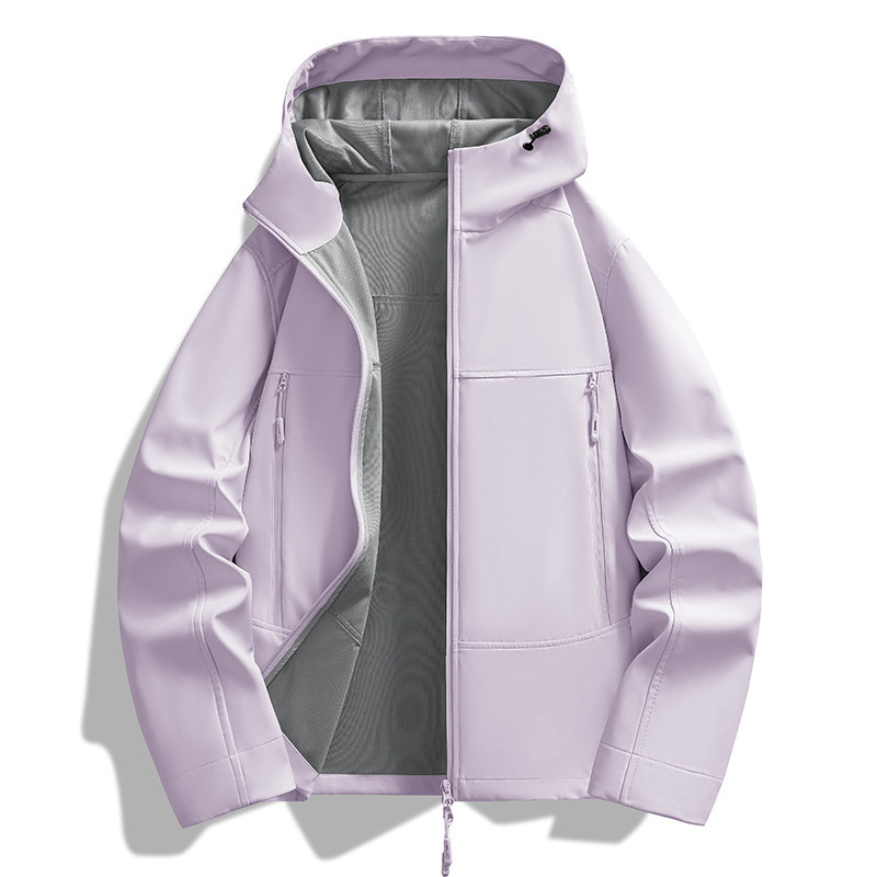 Lightweight softshell jacket for men and women, single-layer hooded cardigan, long-sleeved outdoor camping, hiking, cycling, and adventure jacket