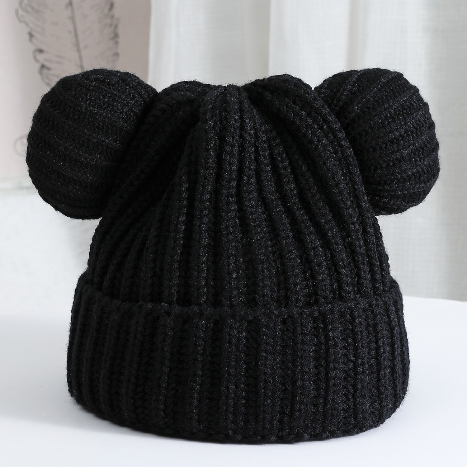 Korean version cute teddy bear sweater with thickened warmth ear protection, cold resistant knitted for autumn and_voghion.com