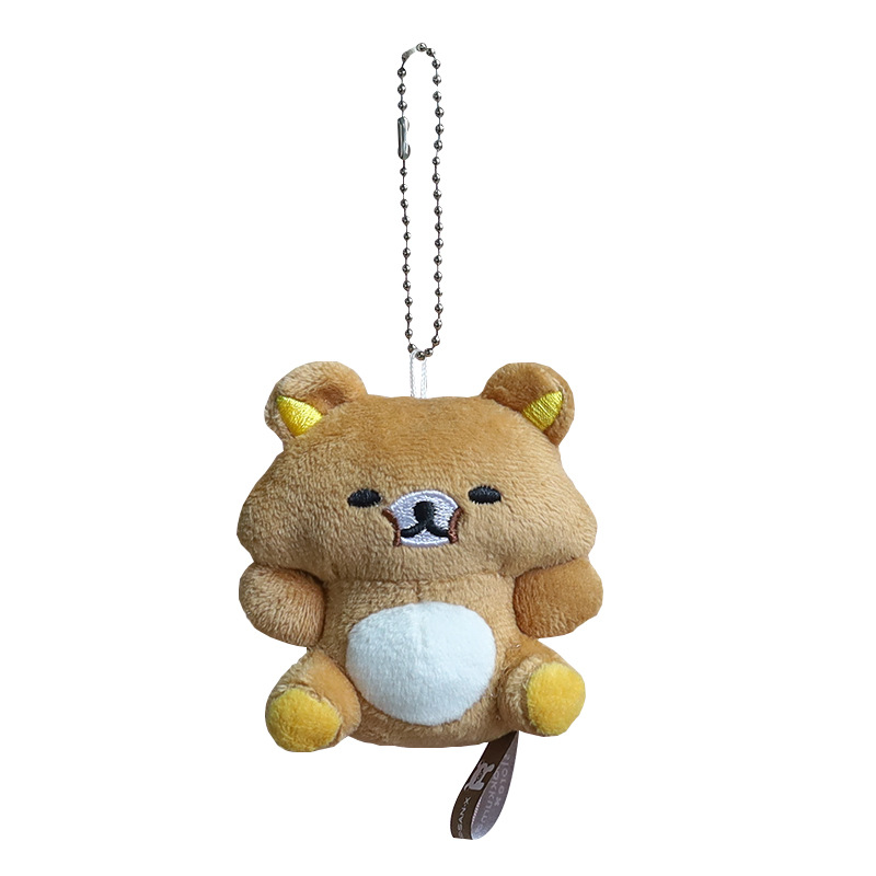 日系リラックマ20周年デパート店長ストラップ人形かわいい熊ミニぬいぐるみリュックサック飾り