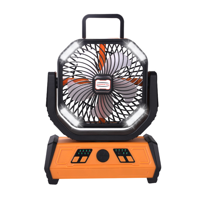 Camping al aire libre ventilador de carga USB refrigeración portátil pesca pequeña tienda de camping gran viento enfriamiento transfronterizo