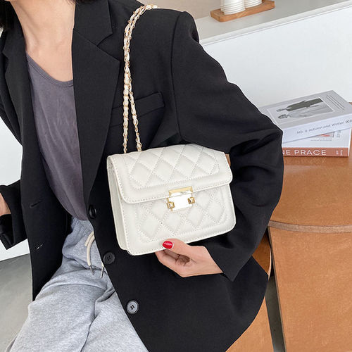 Summer small bag for women  Internet celebrity new trendy fashion rhombus chain bag Internet celebrity ins single shoulder crossbody bag for women