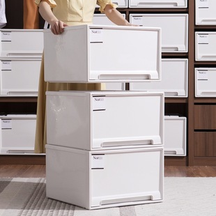Drawer storage box household plastic transparent wardrobe underwear storage box thickened large capacity clothes locker