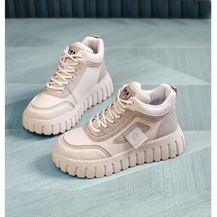 High-top women's shoes 2024 new thick-soled increased shoes casual Joker sneaker women's single cotton wholesale generation