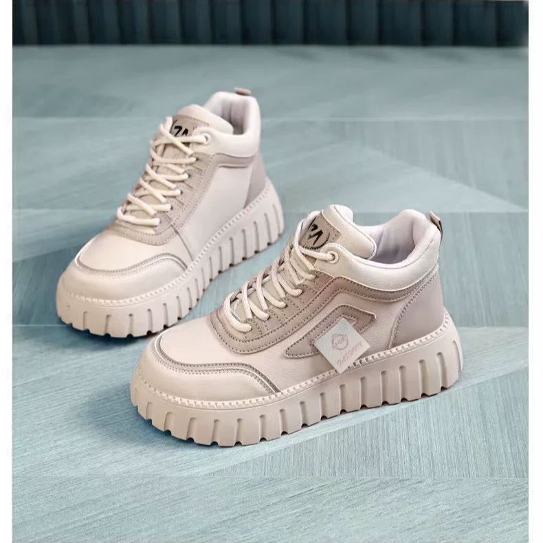 Platform sneakers, high universal, platform sole, sizes 36–41, khaki or black