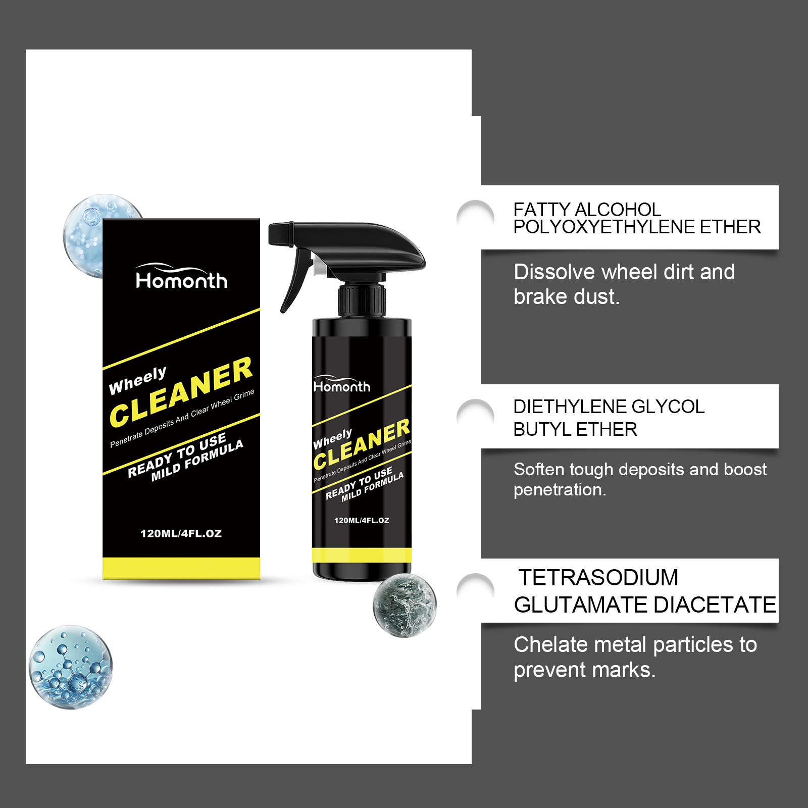 HOMONTH wheel hub cleaner: for wheel hub surface maintenance, polishing, rust removal, stain removal, and to restore shine and luster to the paint